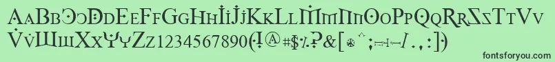 フォントFoy1reg – 緑の背景に黒い文字