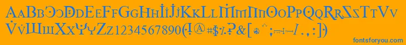 Foy1reg Font – Blue Fonts on Orange Background