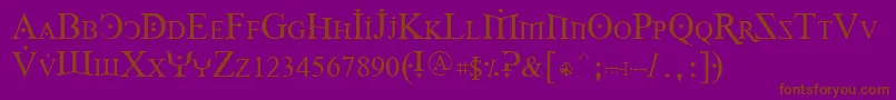 Foy1reg Font – Brown Fonts on Purple Background