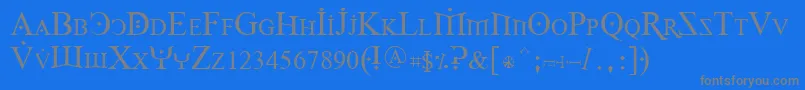 Foy1reg Font – Gray Fonts on Blue Background