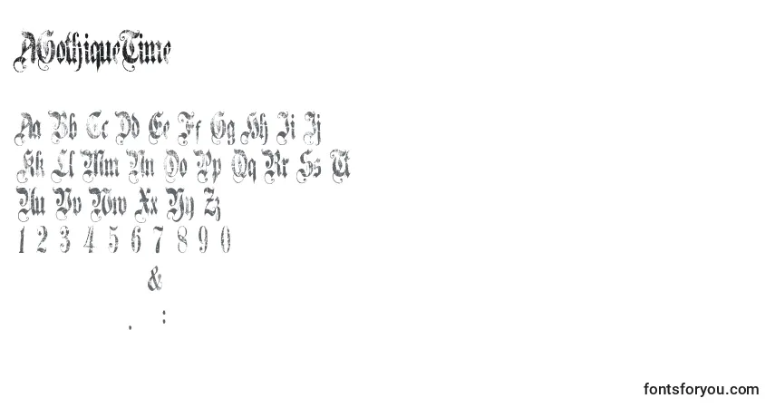 Czcionka AGothiqueTime – alfabet, cyfry, specjalne znaki