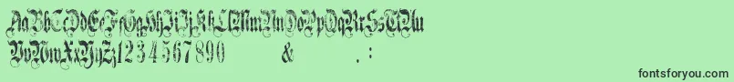 フォントAGothiqueTime – 緑の背景に黒い文字