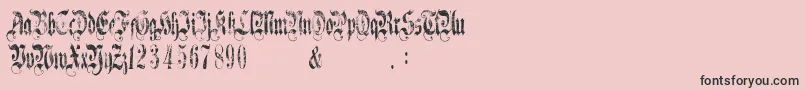 フォントAGothiqueTime – ピンクの背景に黒い文字