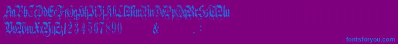 AGothiqueTime-Schriftart – Blaue Schriften auf violettem Hintergrund