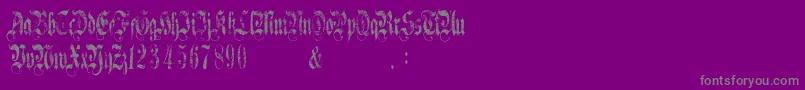 フォントAGothiqueTime – 紫の背景に灰色の文字