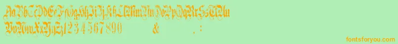 AGothiqueTime Font – Orange Fonts on Green Background