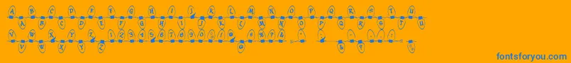 Christmaslightsoutdoor Font – Blue Fonts on Orange Background