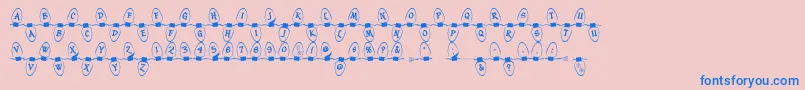 Christmaslightsoutdoor Font – Blue Fonts on Pink Background