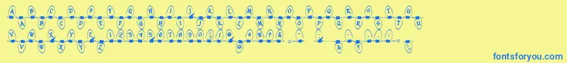 Christmaslightsoutdoor Font – Blue Fonts on Yellow Background