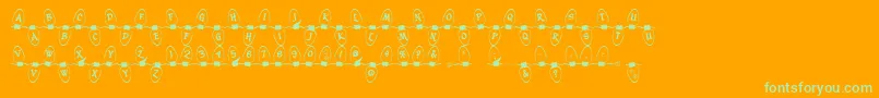 Christmaslightsoutdoor Font – Green Fonts on Orange Background