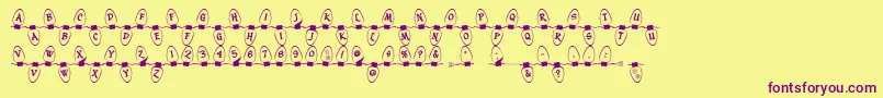 Christmaslightsoutdoor Font – Purple Fonts on Yellow Background