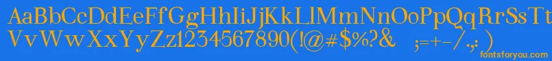 WalinaNegrita Font – Orange Fonts on Blue Background