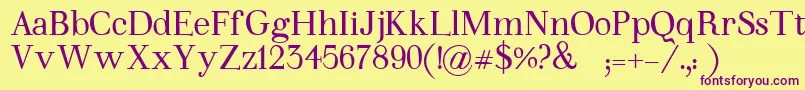 WalinaNegrita Font – Purple Fonts on Yellow Background