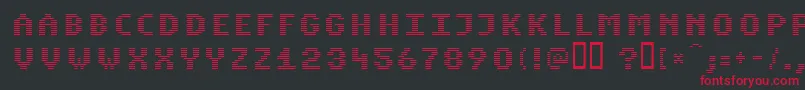 Fonte KomodoreNormal – fontes vermelhas em um fundo preto