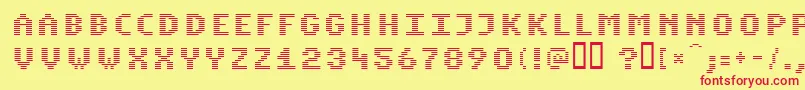 Шрифт KomodoreNormal – красные шрифты на жёлтом фоне