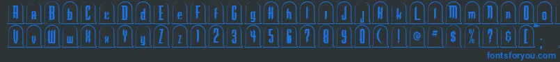 GraveyardRegular Font – Blue Fonts on Black Background