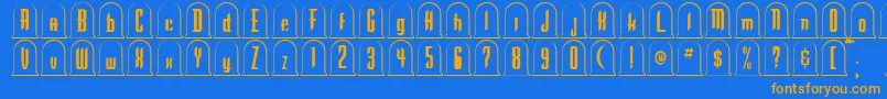 GraveyardRegular Font – Orange Fonts on Blue Background