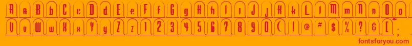 GraveyardRegular Font – Red Fonts on Orange Background