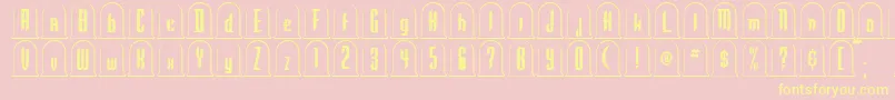 GraveyardRegular Font – Yellow Fonts on Pink Background