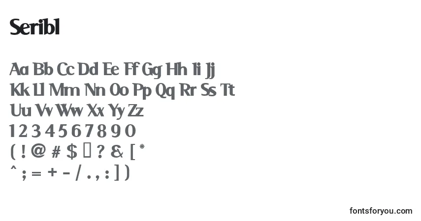 Czcionka Seribl – alfabet, cyfry, specjalne znaki