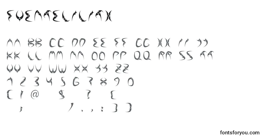 Schriftart FuenteLilith – Alphabet, Zahlen, spezielle Symbole