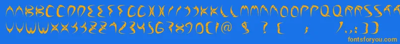 FuenteLilith Font – Orange Fonts on Blue Background