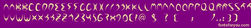 FuenteLilith Font – Yellow Fonts on Purple Background