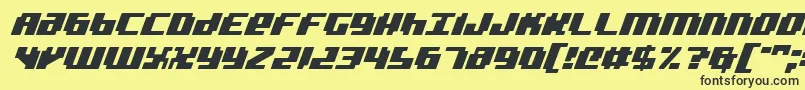 BadRobotItalic-Schriftart – Schwarze Schriften auf gelbem Hintergrund