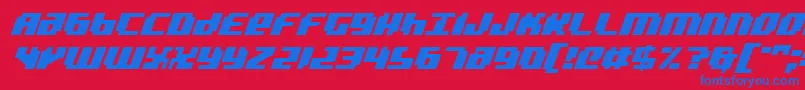 BadRobotItalic Font – Blue Fonts on Red Background