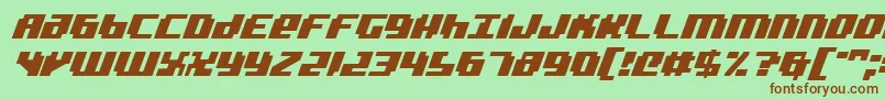 BadRobotItalic Font – Brown Fonts on Green Background