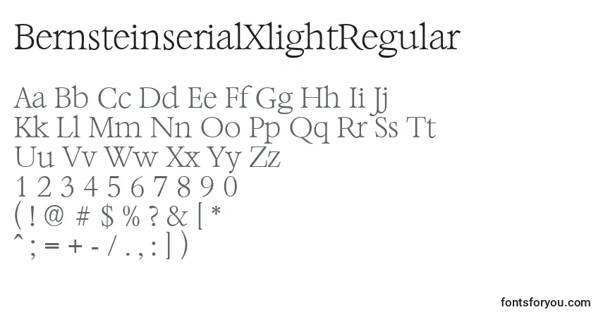 A fonte BernsteinserialXlightRegular – alfabeto, números, caracteres especiais