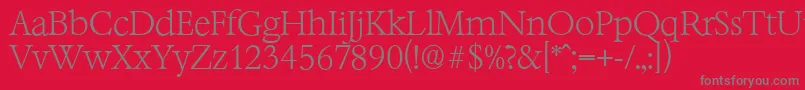 BernsteinserialXlightRegular Font – Gray Fonts on Red Background
