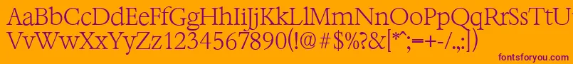 BernsteinserialXlightRegular Font – Purple Fonts on Orange Background