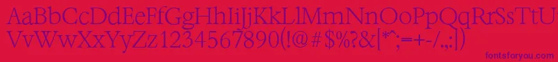 BernsteinserialXlightRegular Font – Purple Fonts on Red Background