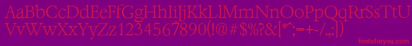 BernsteinserialXlightRegular Font – Red Fonts on Purple Background