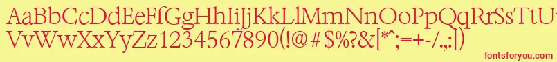 BernsteinserialXlightRegular Font – Red Fonts on Yellow Background