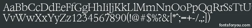 Шрифт BernsteinserialXlightRegular – белые шрифты на чёрном фоне