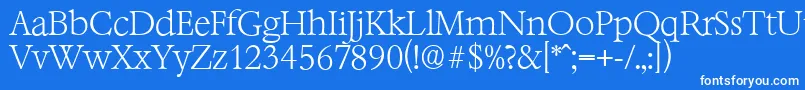 BernsteinserialXlightRegular Font – White Fonts on Blue Background