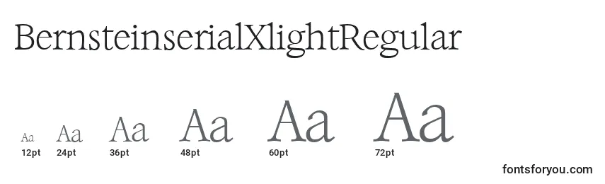 Размеры шрифта BernsteinserialXlightRegular