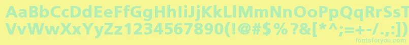 PfcatalogBlack Font – Green Fonts on Yellow Background