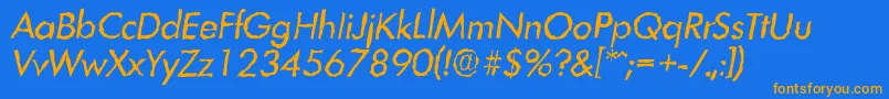 LimerickrandomItalic Font – Orange Fonts on Blue Background