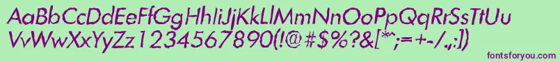 LimerickrandomItalic Font – Purple Fonts on Green Background