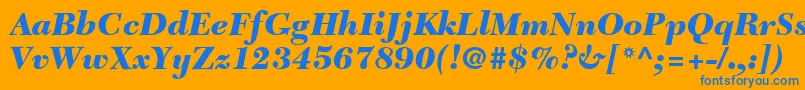 TycoonBlackSsiBlackItalic Font – Blue Fonts on Orange Background