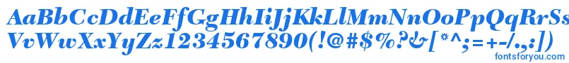 Czcionka TycoonBlackSsiBlackItalic – niebieskie czcionki na białym tle