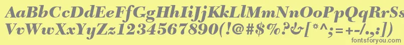 Шрифт TycoonBlackSsiBlackItalic – серые шрифты на жёлтом фоне