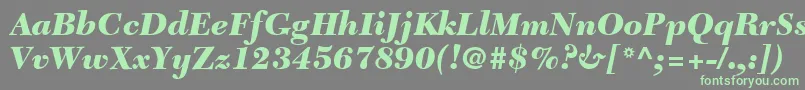 TycoonBlackSsiBlackItalic-fontti – vihreät fontit harmaalla taustalla