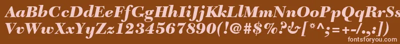 フォントTycoonBlackSsiBlackItalic – 茶色の背景にピンクのフォント