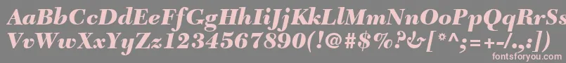フォントTycoonBlackSsiBlackItalic – 灰色の背景にピンクのフォント