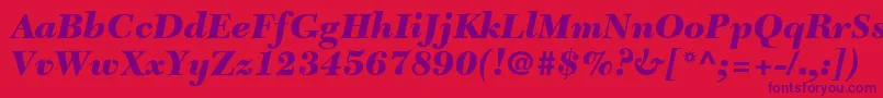 Шрифт TycoonBlackSsiBlackItalic – фиолетовые шрифты на красном фоне