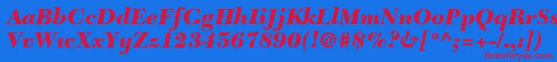 Шрифт TycoonBlackSsiBlackItalic – красные шрифты на синем фоне